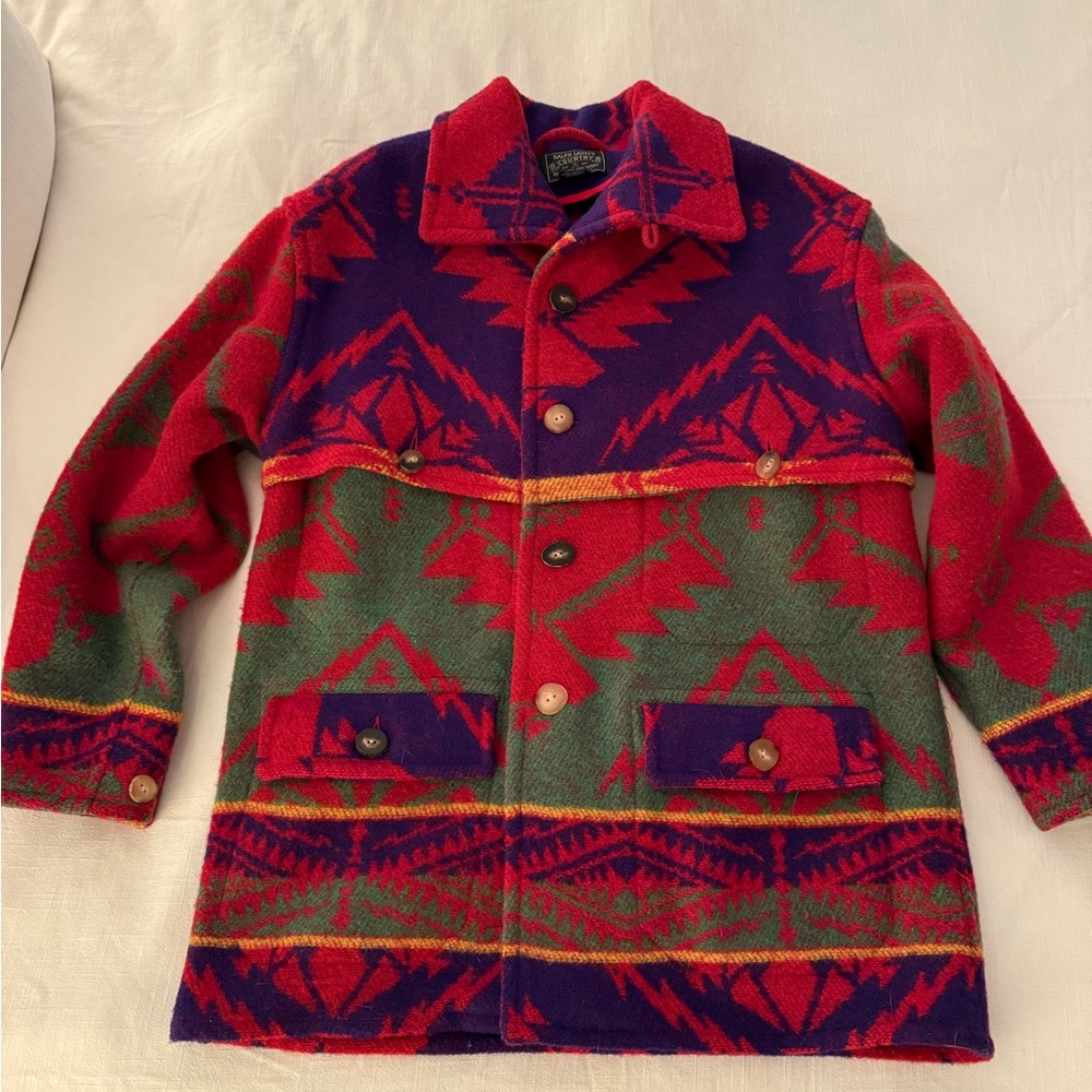 Ralph Lauren Red and Green Wool Jacket